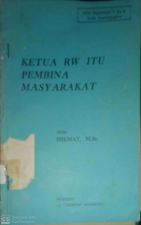 Image of Ketua RW itu Pembina Masyarakat