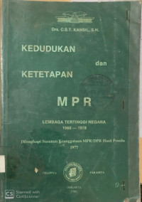 Kedudukan dan Ketetapan MPR Lembaga Tertinggi Negara 1960-1978