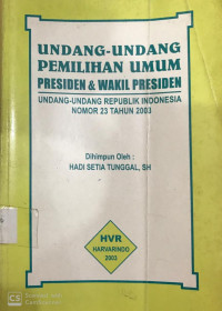 Image of Undang -Undang Pemilihan Umum Presiden & Wakil Presiden